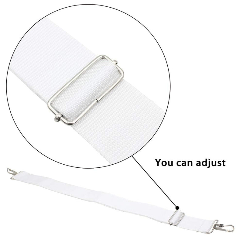 Snare Drum Strap, Adjustable Nylon Snare Drum Shoulder Sling Strap Belt Hand Drum Sling Comfort Percussion Instrument Belt, White