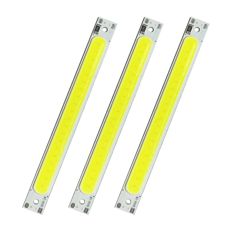 LED COB Light Board, Pack of 5 DC 5 V 3 W Long Strip LED Chip Light Board White Light 600 mA 400 lm 6500 K for USB Touch Dimmer