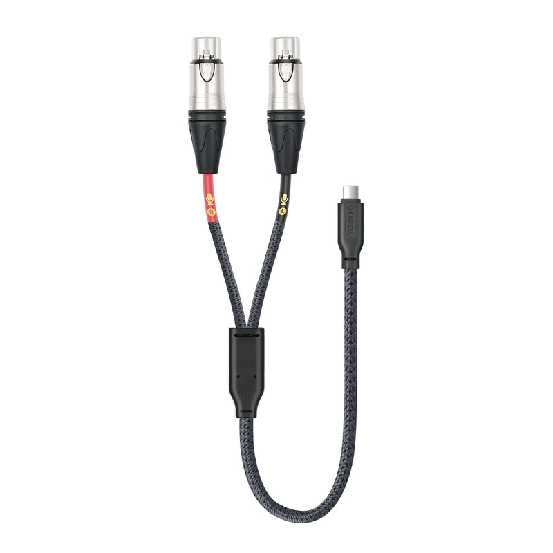 [AUSTRALIA] - HUALUE 3.3Feet Stereo Dual XLR Female to USB C,Smartphone USB C Microphone Cable，Dual Channel Stereo Input USB C to XLR Female for iPhone 15 ipad Dynamic Microphone Laptop 3.3FT 