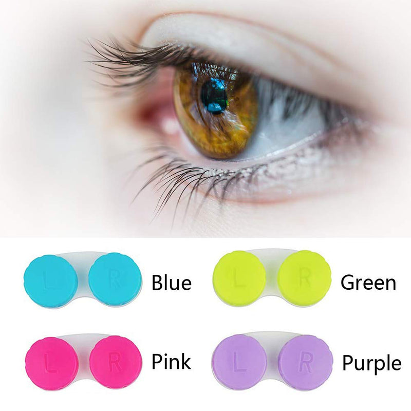 36 Pack Colorful Cute Contact Lens Case Bulk Box Holder Container Soak Storage Kit (4 Color)