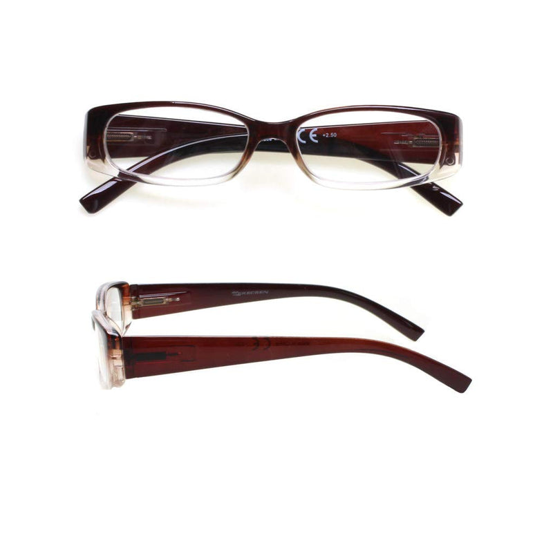 5 Pack Spring Hinge Reading Glasses Rectangular Fashion Quality Readers for Men and Women (5 Pack Mix, 2.5) 5 Pack Mix 2.5 x