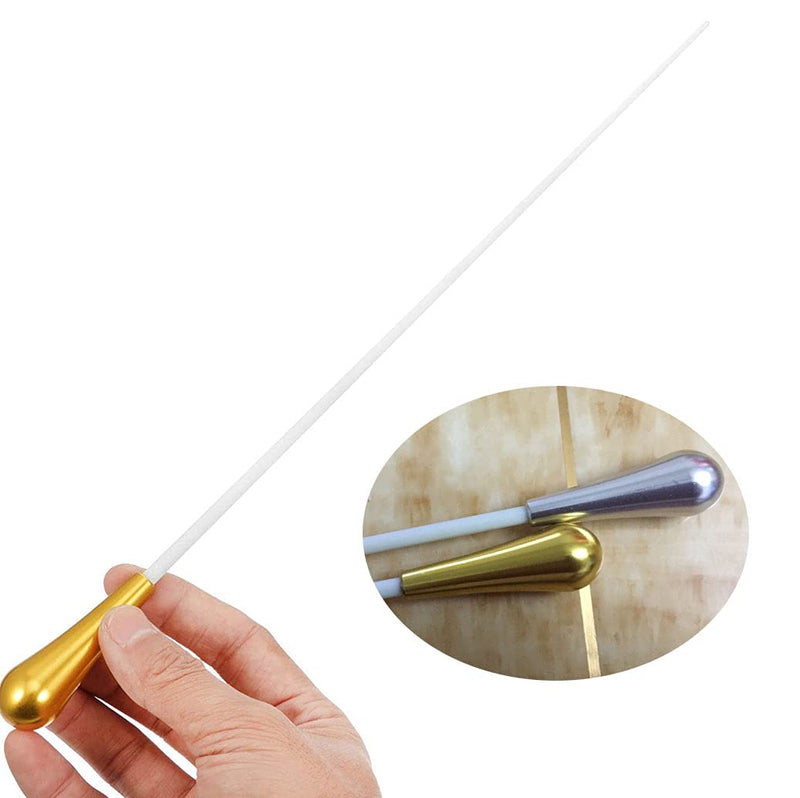 15 Inch Music Baton Orchestra Baton Alloy Handle Music Conducting Baton Pack of 2 Gold