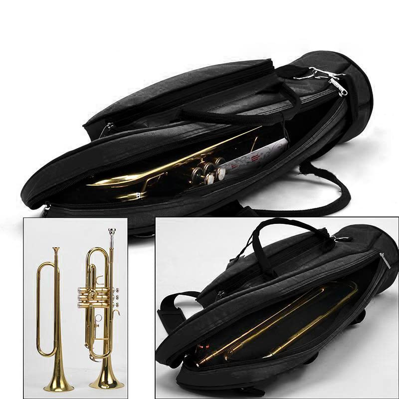 Trumpet Carrying Bag Thick Padded Durable Waterproof Trumpet Gig Bag Portable Shoulder Instrument Case black