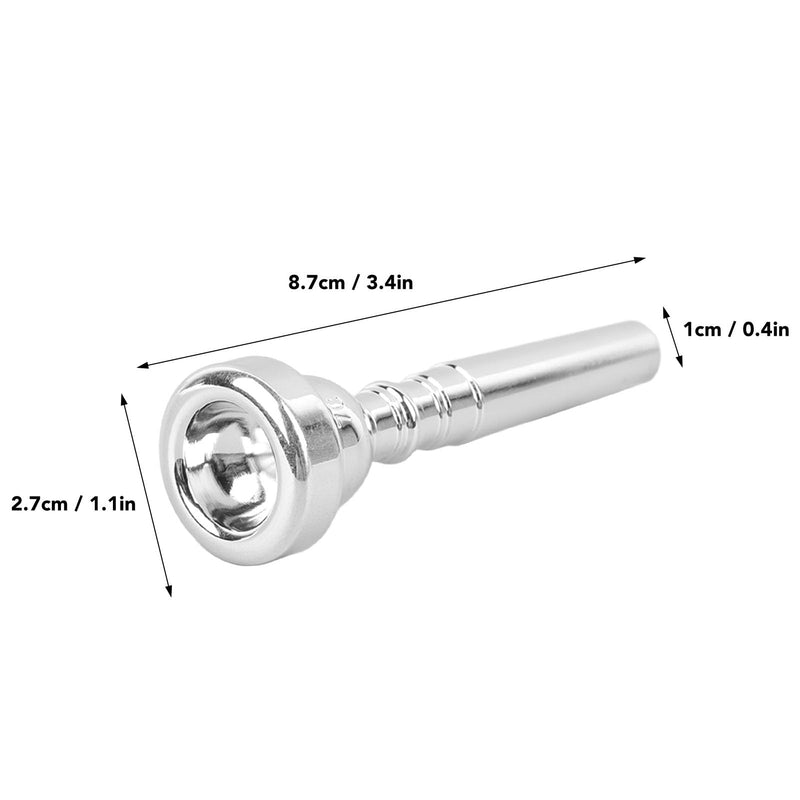 3C Trumpet Mouthpiece, Silver Trumpet Mouthpiece Music Instrument, Stable Brass Instrument Accessories for Beginners, Intermediates and Professional Players, 3.43x1.06in