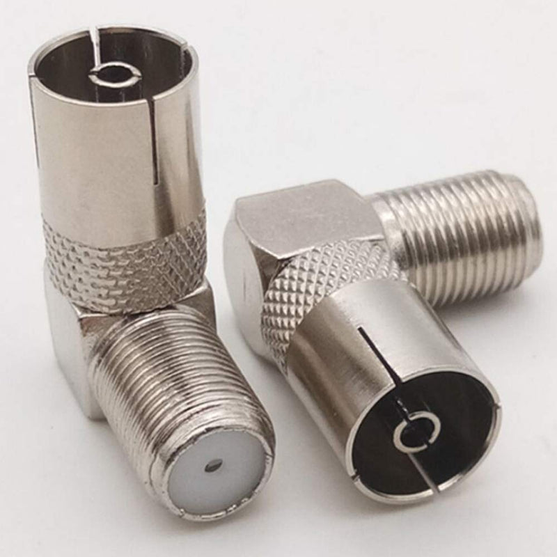 [AUSTRALIA] - Greluma 4pcs 90 Degree F Type Female to PAL Male/Female Right Angle Satellite Antenna RF Coaxial Adapter F TV Connector Angle-4 