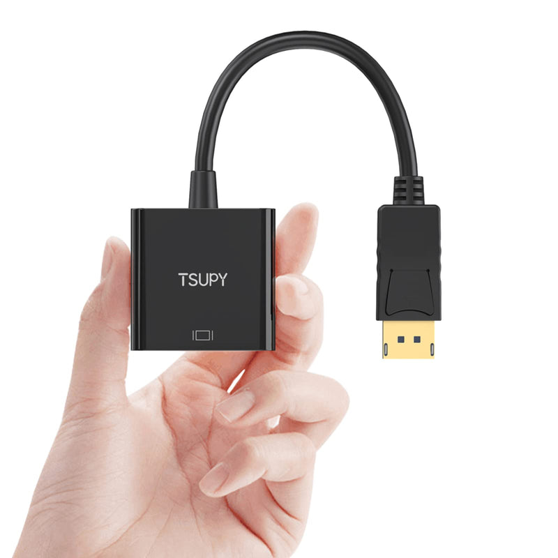 DisplayPort to VGA Adapter, TSUPY DP to VGA Converter Display Port Male to VGA Female Gold Plated Adapters Compatible with Computer,Laptop,Monitor,Projector,HDTV and More