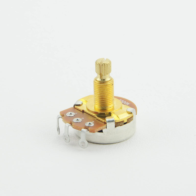 A500K B500K-OHM Guitar Potentiometer 18mm Long Split Shaft Pots Audio Volume Tone Pots Guitar Potentiometers for Electric Guitar and Bass (Set of 4)