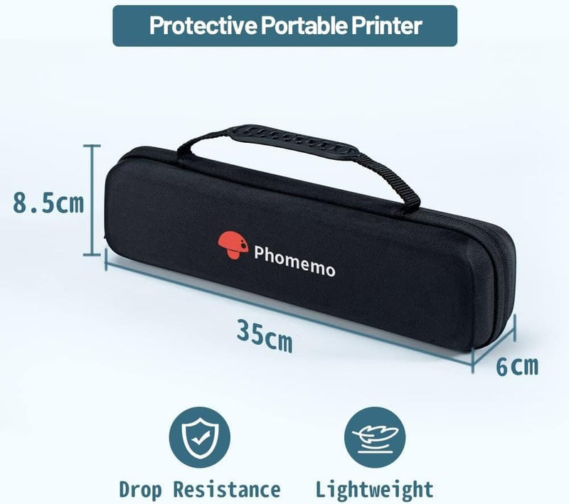 Phomemo Case, Compatible with Itari, COLORWING, Odaro, Omezizy M08F/P831 Letter & A4 Portable Printer, for HPRT MT800 Mobile Travel Printer Storage Holder Paper & USB Cable(Box Only) Black