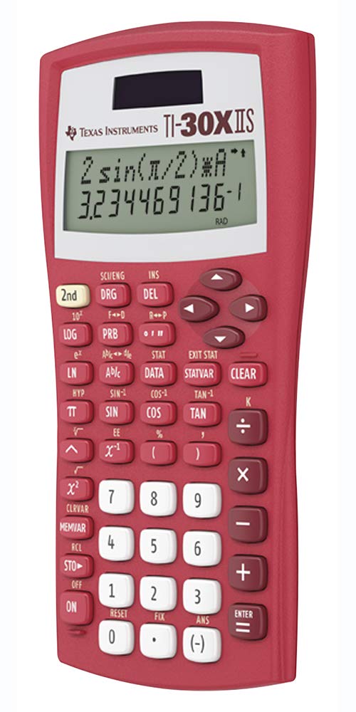 TI-30XIIS Scientific Calculator Texas Instruments, Red 1 Pack Single Pack
