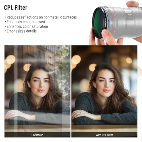 NEEWER 67mm UV/CPL/ND Lens Filter Kit with Hard Shell Storage Case, Multicoated Optical Glass & Aluminum Alloy Frame, UV + Circular Polarizer (CPL) + Neutral Density (ND4) Filter for 67mm Camera Lens UV+CPL+ND4