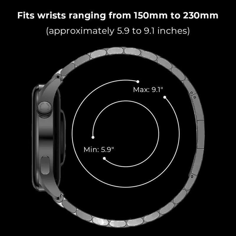 22mm Tool Free Titanium Band for Huawei Watch GT Runner 2/GT6/6Pro | Metal Strap For GT 5/4/3/3Pro/Active/Classic/2 Pro | 40% Lightweight,Skin-Friendly,Corrosion Resistance,Fit Wrists 6.3''-9'' black 22mm