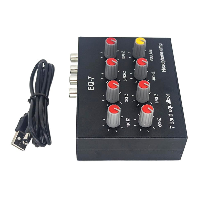 EQ-7 Audio Signal Headset Amplifier 7-Band EQ Equalizer 2 Channel Digital Sound Equalizer