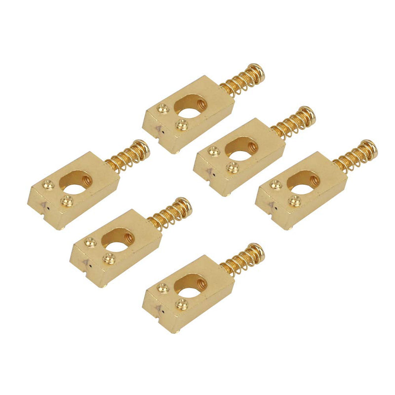 6PCS Guitar Bridge Roller Saddles Brass String Saddles Replacement for Electric Guitar Accessories (Gold) Gold