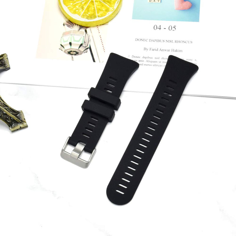 Watbro Compatible with Garmin Forerunner 45S band, Soft Silicone Sport Replacement Watch Band, Fitness Strap Bracelet Wristband for Garmin Forerunner 45S Smartwatch Black