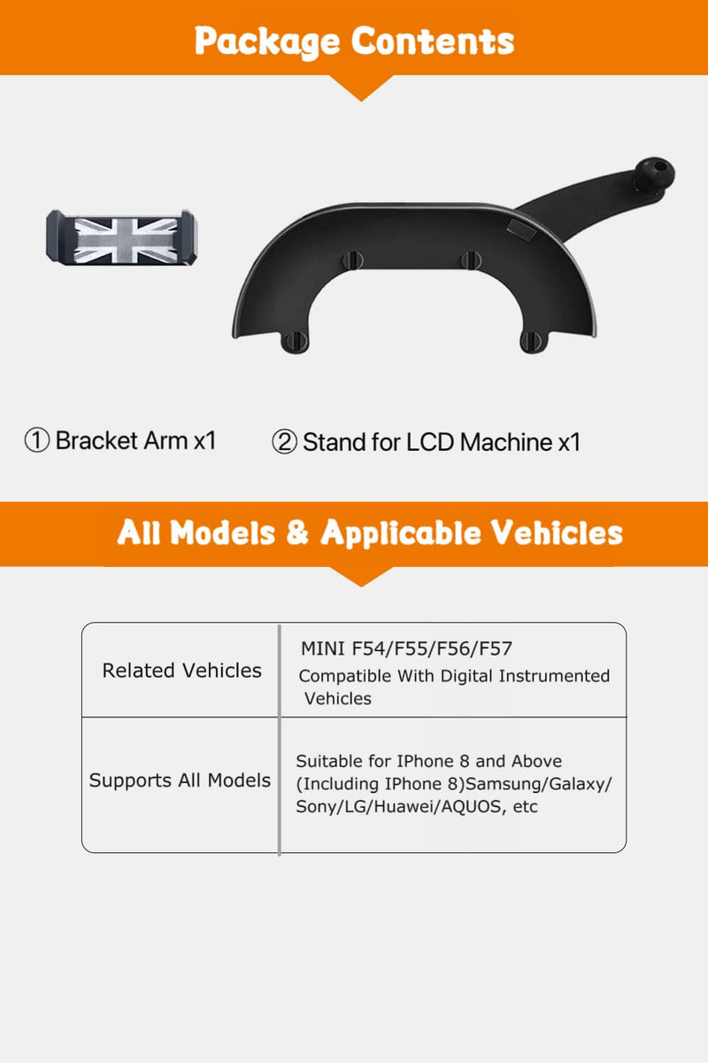 Persevere Car Phone Holder for Mini Cooper F54 F55 F56 F57 with Control Display Dashboard, 360° Rotatable Phone Mount for All 4-6.9 Inches Smartphones, Right (Not Supported All Countryman F60/R61) F54 F55 F56 F57 (Manual, Right)