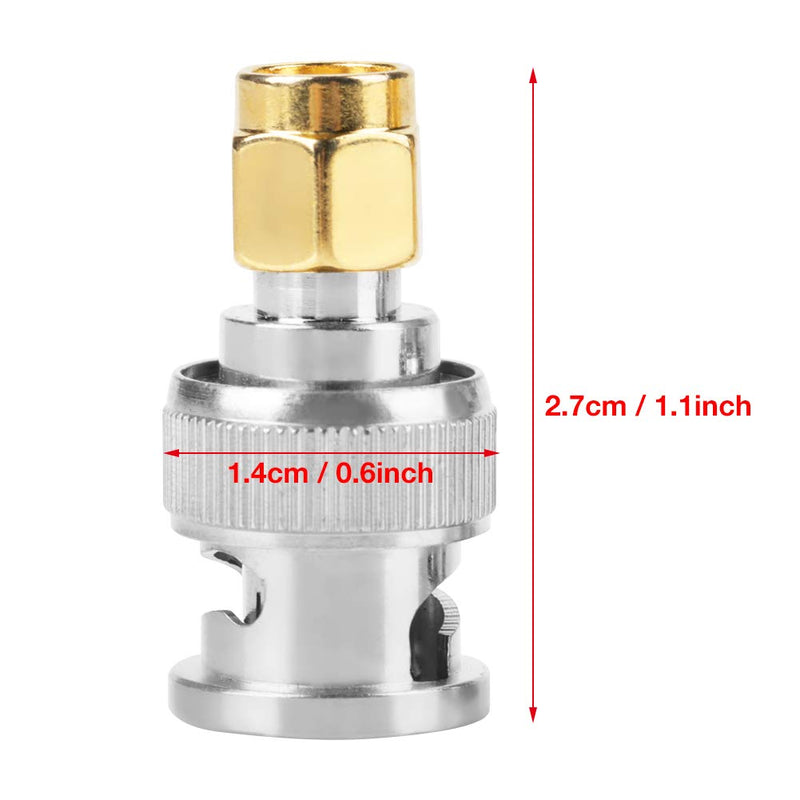 Akozon BNC Male to SMA Male Type Male Adapter Test Converter Pack of 2
