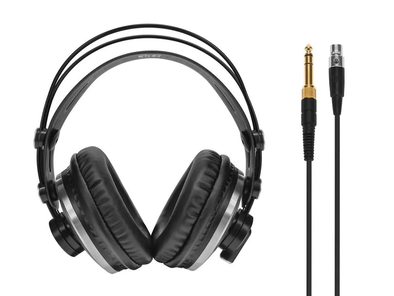 Monoprice Over Ear Closed‑Back Pro Audio Monitoring Headphones - 50mm Drivers, With Mini 3 Pin Connector, 3 Meter (9.84 Feet) Cable, Black - SR Studio Series