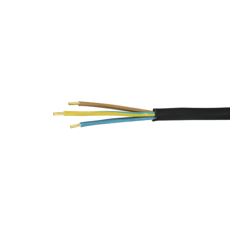 REV Ritter 0577133555 Lead with Grounded Plug Cord H05RR-F 1.5 mm² Cable – Black 2-black 3m