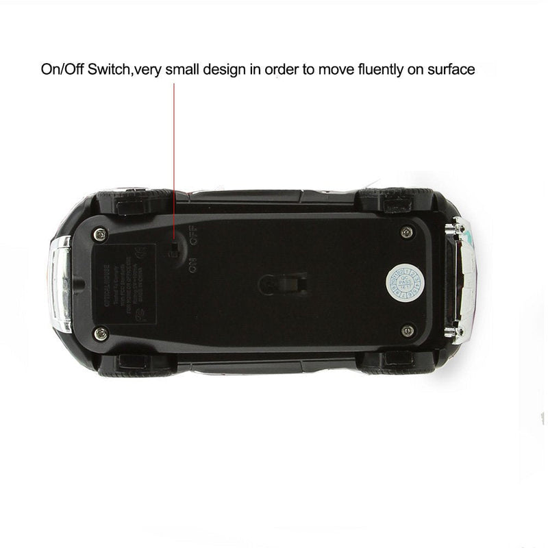 3C Light Car Mouse Wireless 2.4GHz Cool Sport SUV Car Shape Mouse Optical Mice 1600 DPI with USB Receiver Suitable for PC/Computer/Laptop (White)