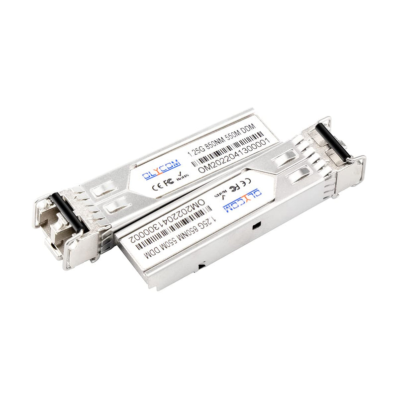 1.25G SFP 1000Base-SX 850nm Industrial MMF Multimode up to 550m Duplex LC DDM for Outdoor Use (2Pack) 2