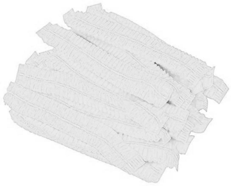 Sumedtec - Pack of 100 White Disposable Non-Woven Elastic Anti-Dust Hair Protection Caps for Hospital Laboratory Doctor Nurse Food Service Tattoo
