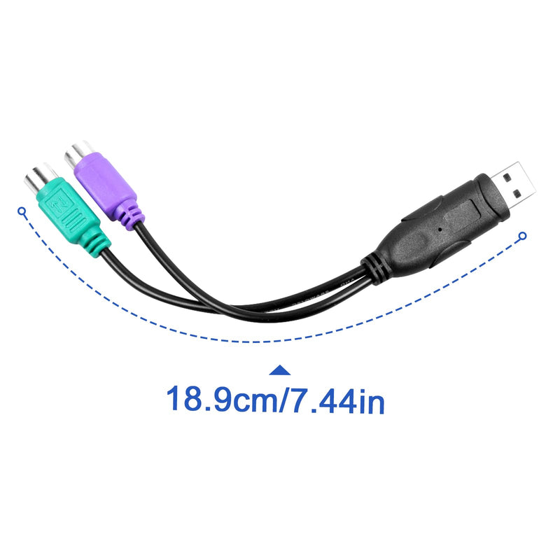 [AUSTRALIA] - UCEC PS/2 to USB Adapter Converter for PS2 Keyboard Mouse Black PS/2 to USB 