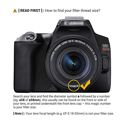 JJC 58mm Star Filter Cross Screen Starburst Filter Kit for Camera Lens