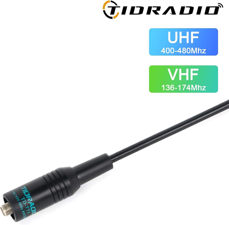 TIDRADIO TD-771 Antenna (2 Pack) VHF/UHF, Walkie Talkie Antenna 144/430Mhz Ham Radio Antenna for BaoFeng UV-5R, 5RM, 5RX, TD-H8, TD-H3, UV-K5 Ham Radios 2Pack (TD-771 15.15" VHF/UHF)