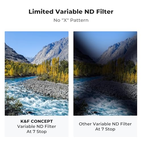 K&F CONCEPT 52mm Variable ND Lens Filter ND8-ND128 (3-7 Stop) No X Cross