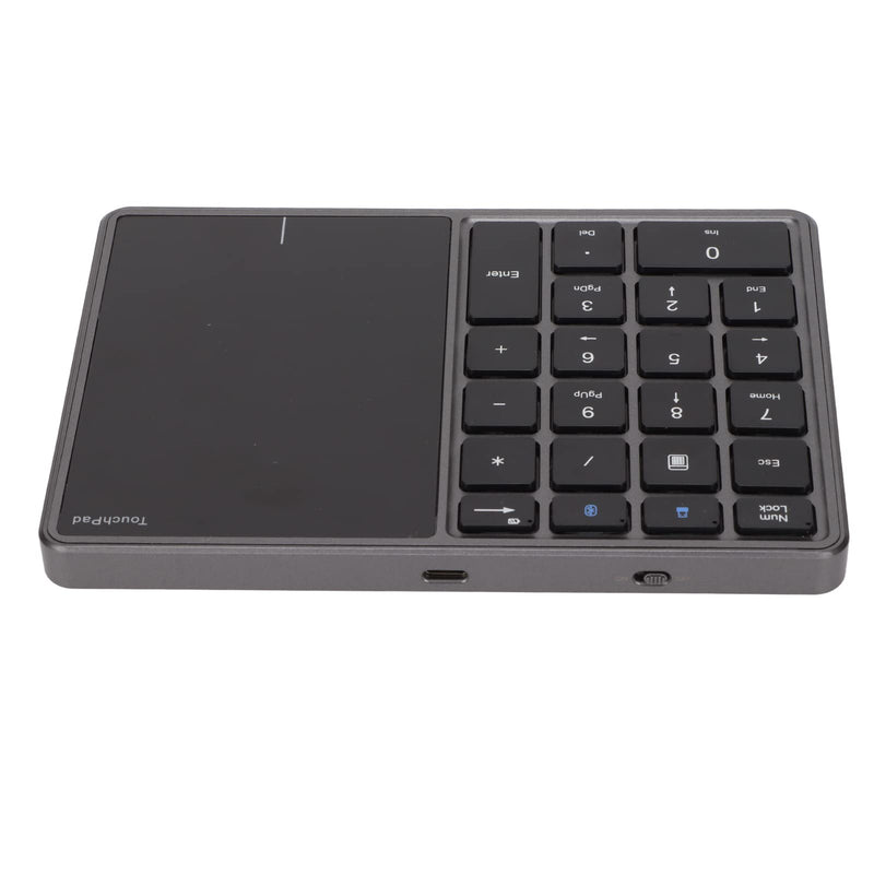 Ejoyous Wire Less Number Pad, 2 in 1 22 Keys 2.4G Numeric Keypad Numpad with Touchpad Trackpad for Laptop PC Computer Desktop Notebook (Iron Gray) Iron Gray
