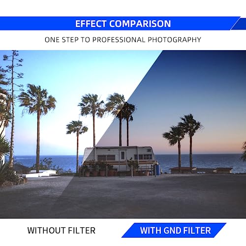 7artisans GND 0.9 Rotatable Soft Gradual Filter (3 Stops) 46mm/49mm/52mm/55mm/58mm/62mm/67mm/72mm/77mm/82mm GND 0.9 Neutral Gray Graduated Filter Lens(62mm) 62mm