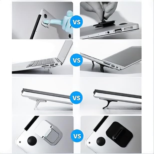 Adjustable Laptop Stand, Portable Laptop Riser, Laptop Stand for Desk Foldable, Ergonomic Computer Notebook Holder, Office Desk Accessories- Silver