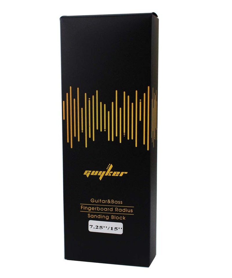 [AUSTRALIA] - Guyker Two-Way Radius Sanding Block for Fret Leveling Fingerboard - Aluminum Sanding Beam Luthier Tool for Guitar & Bass Repair & Maintenance CNC Machined (1 Piece, Radius 7.25” + 15”) 1 Piece, Radius 7.25” + 15” 