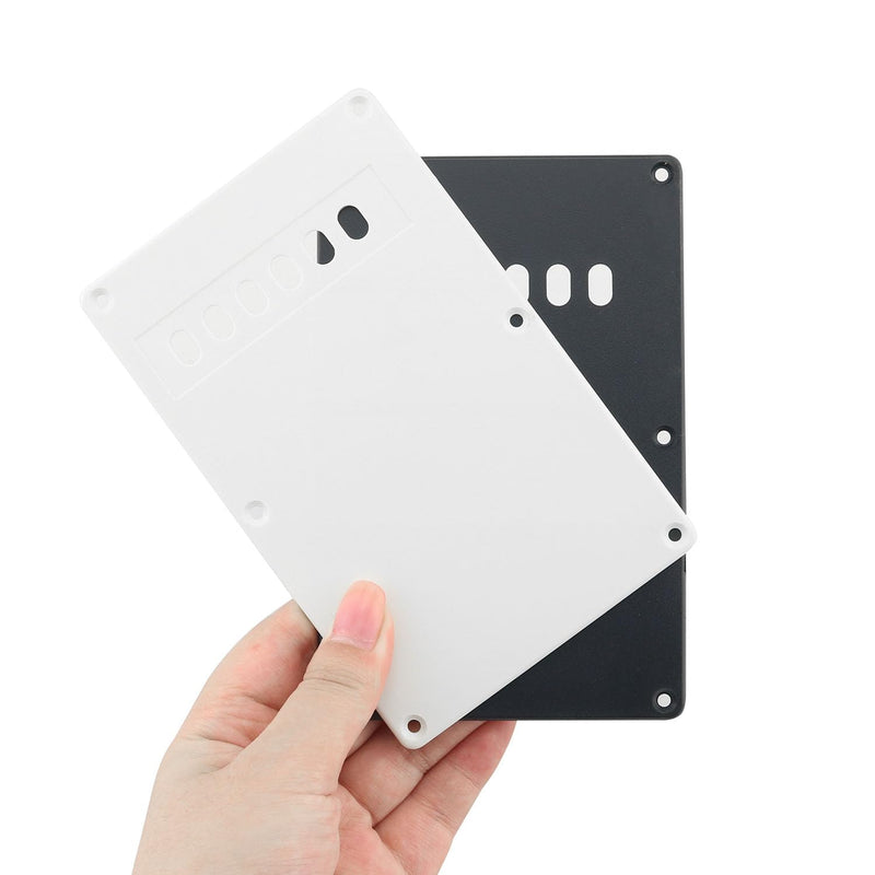 Guitar Back Plate DGBRSM 2pcs Pickguard Tremolo Cavity Cover Backplate with Screws Suitable for SQ, ST Series Electric Guitar Rear Cover (Black, White)