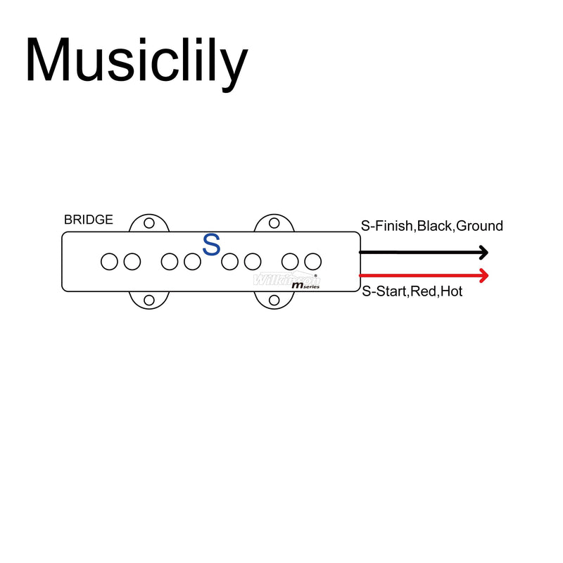 Wilkinson M-series WOJB Variable Gauss Alnico 5 Jazz Bass Bridge Pickup Vintage Tone for 4-string JB Style Electric Bass, Black