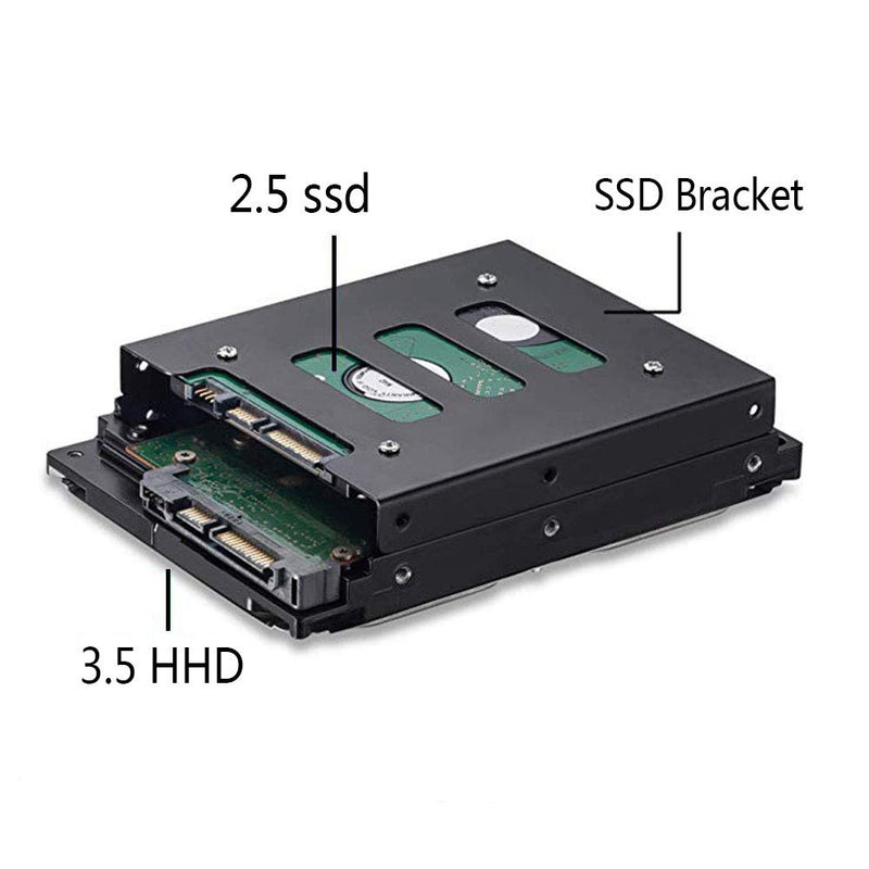 PHITUODA 8Pcs 2.5" to 3.5" SSD HDD Hard Disk Drive Bays Holder Metal Mounting Bracket Adapter with Screws for PC Pack of 8