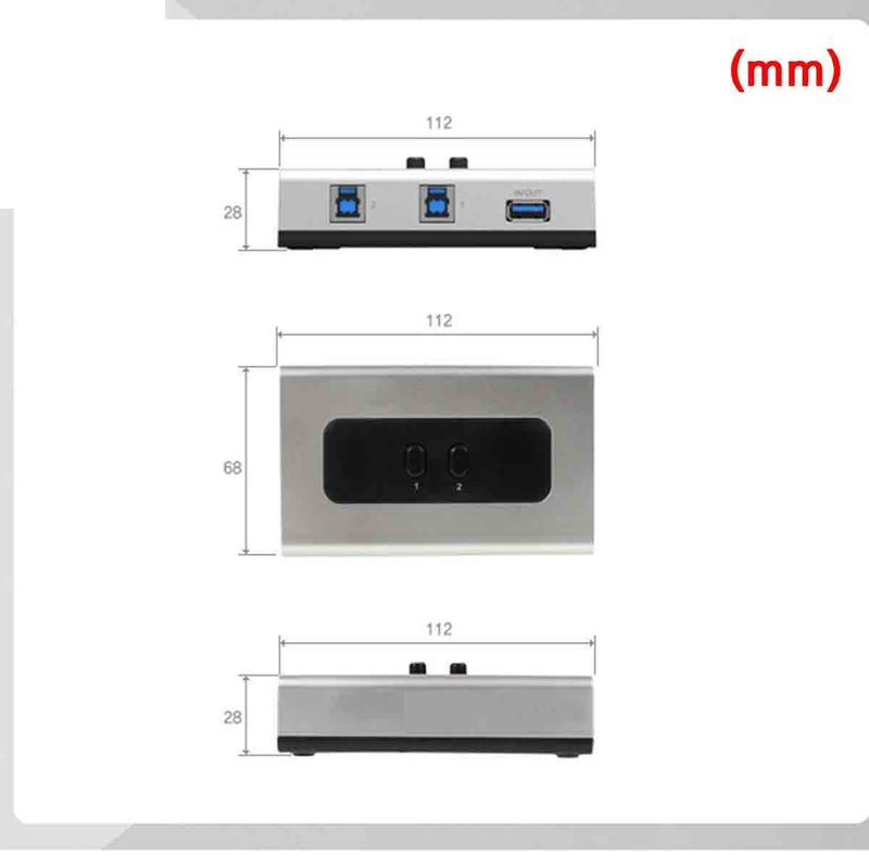 USB3.0 Manual Sharing Switch for USB Device USBHUB Printer Scanner Two Computers (A/B Switch)