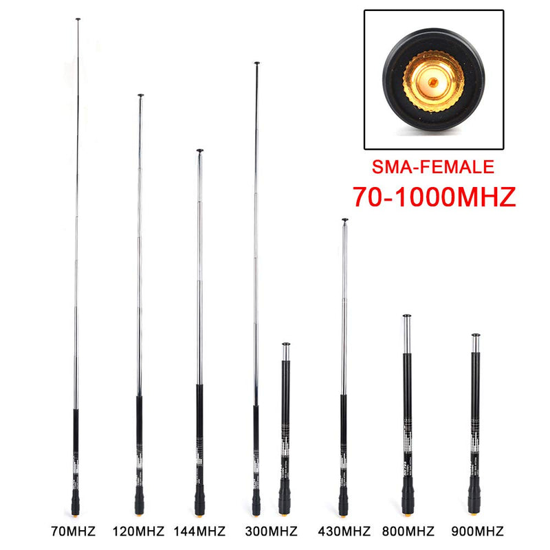 [AUSTRALIA] - Telescopic 70-1000MHz SMA-F Wideband Broadband Antenna for Handheld Ham Radio Two-Way Radios 