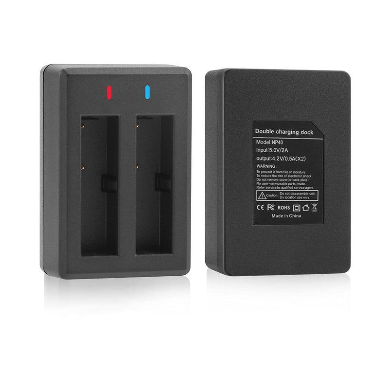 [AUSTRALIA] - NP-40 Battery Pack, 1500mAh Rechargeable Battery(3-Pack) with USB Dual Charger for Video Camera Camcorders Compatible with Casio NP-40 (Not for Fujifilm NP40) 