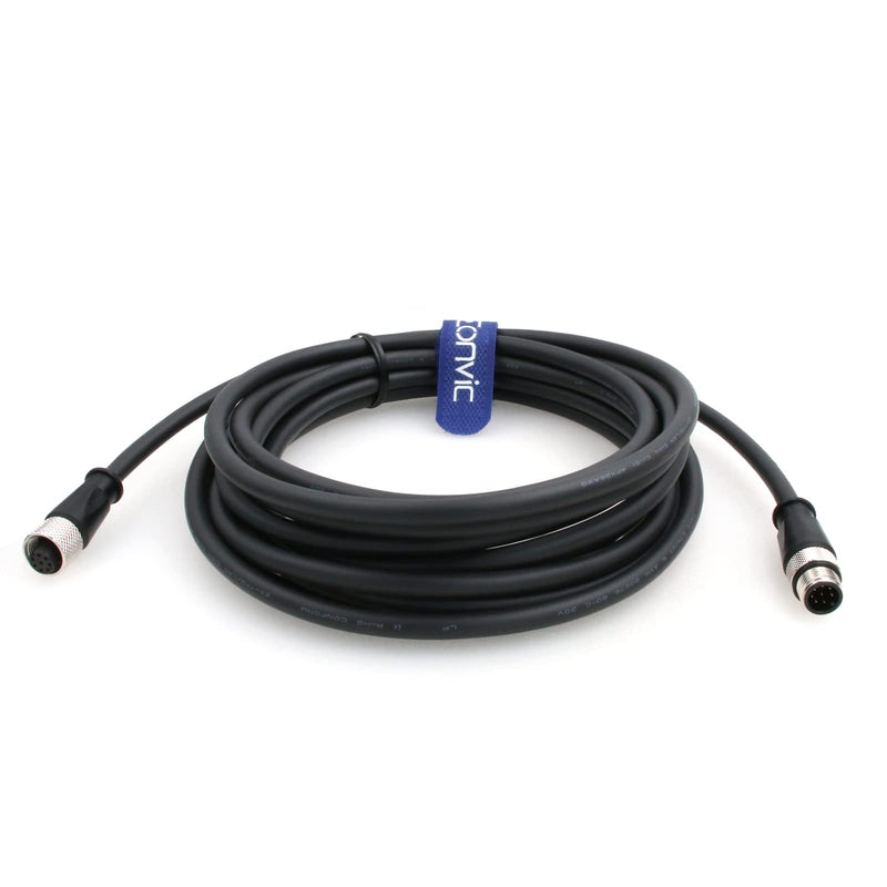 Industrial M12 8 Pin Male to Female Aviation Sensor Connector Waterproof M12 A Code Shielded Signal Cable (8M/26.2ft) 8M/26.2ft
