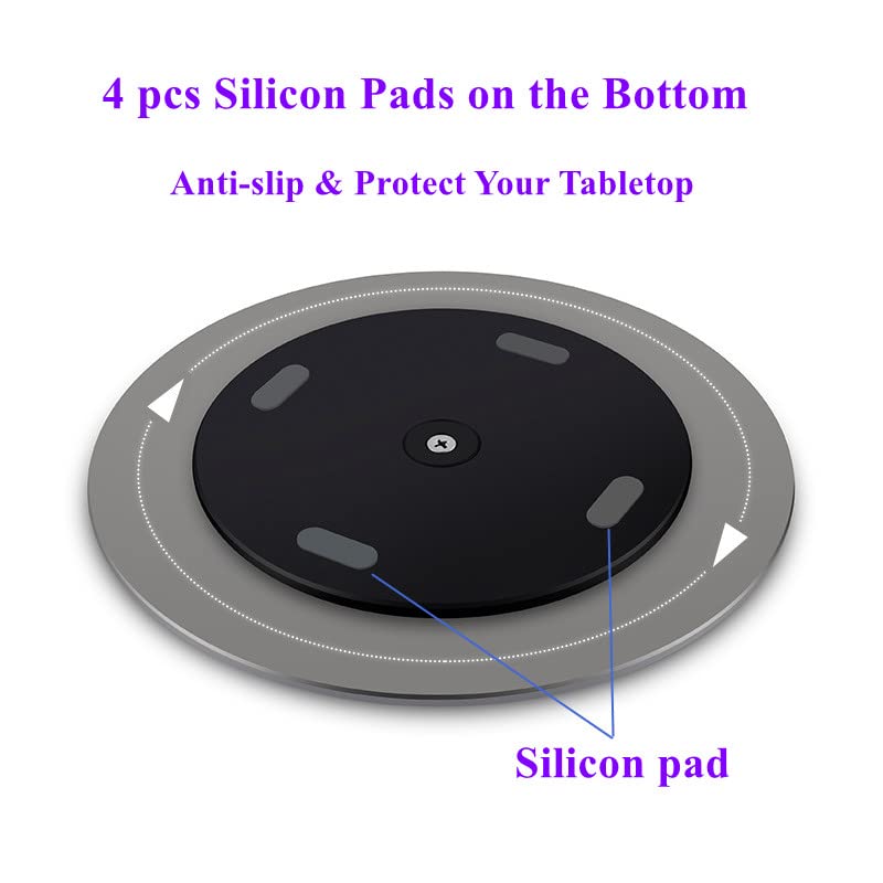 Aluminum 360° Rotation Monitor Swivel Base Computer Screen Monitor | Turntable Stand Flat Panel TV Rotating Mat for iMac Laptop Potted Plants Arts Crafts Products Display Stand
