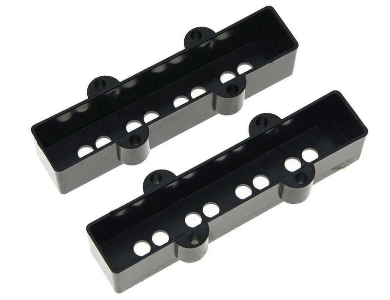 KAISH Set of 2 Black Bass Pickup Covers Neck/Bridge for 4 String Jazz J Bass