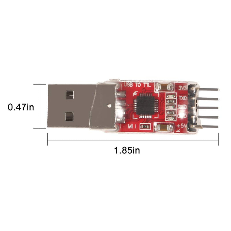 Aitrip 3 Sets CP2102 Module USB to TTL 5PIN Serial Converter Adapter Module Downloader with Jumper Wires for UART STC 3.3V and 5V