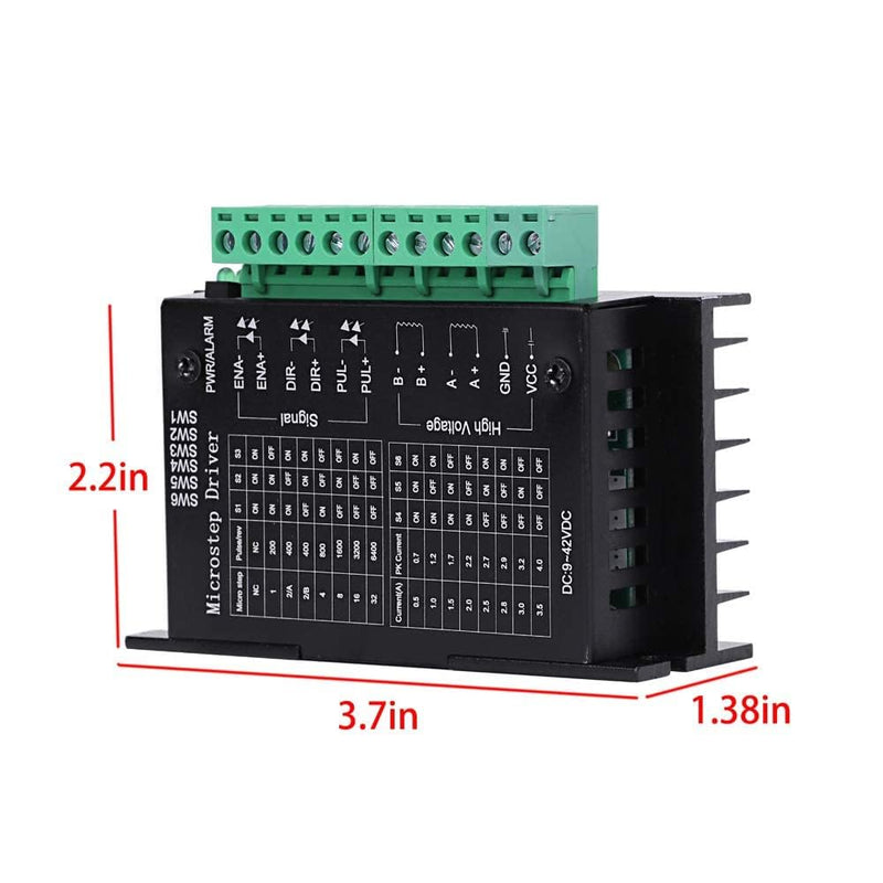 TB6600 4A 9-42V Stepper Motor Driver Controller TB6600 32 Segments 2/4 Phase Hybrid Stepper Motor Driver Board for Nema 17 23 34 Step Driver 1 piece