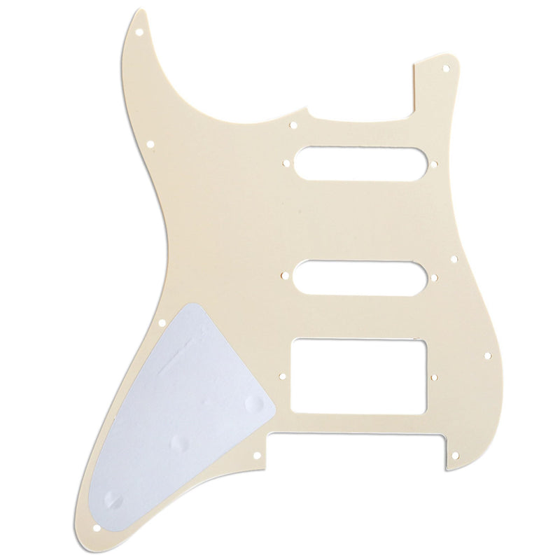 Musiclily Pro 11 Hole Modern Style Strat HSS Guitar Pickguard for American/Mexican Fender Stratocaster Floyd Rose Bridge Cut, 4Ply Parchment Pearl