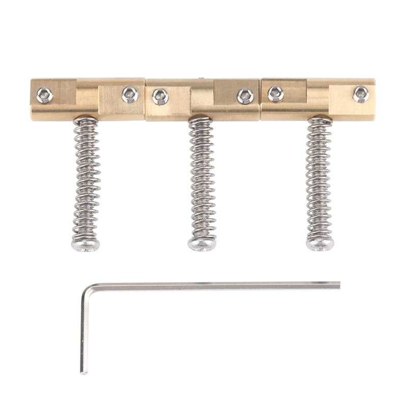Wilkinson Guitar Bridge Compensated Brass Saddles Set (3pcs) Barrel-Style Bridge Saddle for Tele Vintage Electric Guitar Replacement Part