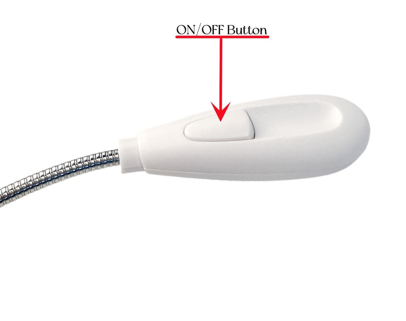 [AUSTRALIA] - LED USB Reading Lamp Light with 2-Brightness Dimmable Setting, Flexible Gooseneck USB Light for Notebook Laptop Keyboard, Powerbank(On/Off Switch, 1 White+1 Mini USB Light) 