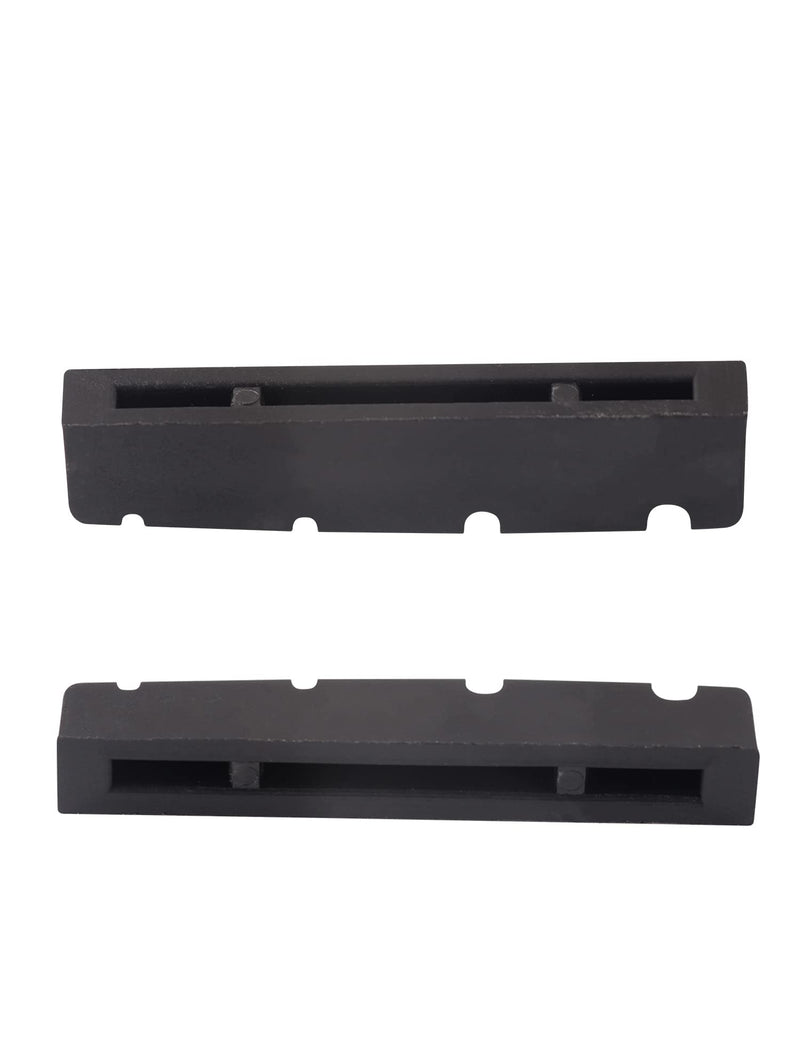 Metallor 4 String Graphite Bass Guitar Nut Pre-Slotted Top Nut Compatible with PB Bass Black 43 x 9 x 6mm Set of 2pcs.