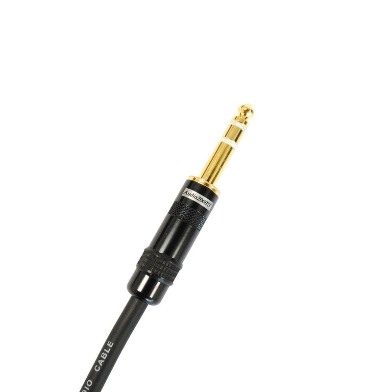 Audio2000's C26001P2 1 Ft 1/4" TRS Right Angle to 1/4" TRS Cable (2 Pack)
