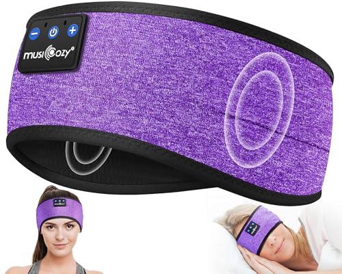 MUSICOZY Sleep Headphones Wireless, Bluetooth Headband Sports Sleeping Headphones Sleep Mask Earbuds Breathable Music Headband with Bluetooth 5.4, Perfect for Workout Running